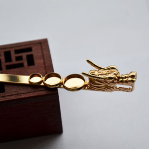 Épingle à cheveux tête de dragon style dynastie Ming, 15 cm, plaqué cuivre or et argent, accessoire Hanfu, fourche à cheveux rétro en métal - Product Image 3