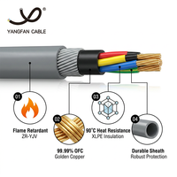 Cable de Alimentación Flexible Resistente al Fuego Cu/XLPE/PVC de 4 Núcleos, 0.6/1kV, Cable Eléctrico de Cobre con Aislamiento XLPE Ignífugo