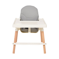 Chaise haute multifonction pour bébé 2 en 1, siège de repas en bois réglable en hauteur pour enfants de 0 à 3 ans