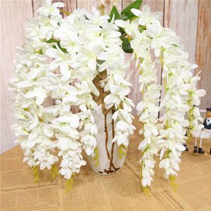 <span class=keywords><strong>Flor</strong></span> <span class=keywords><strong>de</strong></span> Glicinia Artificial al por Mayor, 5 Ramas, Orquídea <span class=keywords><strong>de</strong></span> Seda <span class=keywords><strong>de</strong></span> Tailandia para Bodas - Product Image 1