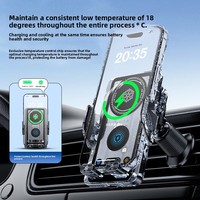 Nouvelle Tendance 2026 : Support Téléphone Voiture Sans Fil à Charge Rapide 15W avec Refroidissement Ultra-Rapide, Matériau ABS, Rotation à 360 Degrés, Installation Facile