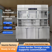 Congélateur commercial vertical multifonctionnel en acier inoxydable, sans givre, écoénergétique, avec vitrine de présentation pour restaurant