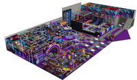 Équipement de parc d'attractions personnalisé Angel, aire de jeux intérieure populaire pour enfants avec toboggan LED et zone de trampoline