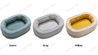 Lit éponge de luxe moderne pour animaux de compagnie, support de beignet ovale entièrement fermé, lit imperméable et nettoyable détachable, style dessin animé à la mode