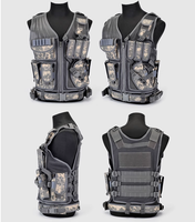 Gilet tactique en maille CS Game avec 12 pochettes et étui pour chargeur, style veston Molle