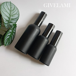 Chất Lượng Cao 5Ml <span class=keywords><strong>10Ml</strong></span> 15Ml 20Ml 30Ml 50Ml 100Ml Vòng Vai Mờ Chai Thủy Tinh Màu Đen Với Nắp Đen Mỹ Phẩm <span class=keywords><strong>Container</strong></span> - Product Image 5