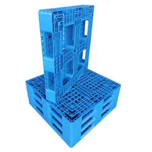 1100x1100 Mm Heavy Duty Plastic HDPE Blue Pallet Warehouse Industry Storage Logistics Plastic Pallet For Sale