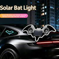 Nouvelles lumières décoratives solaires LED pour voiture, lumière ambiante papillon pour fenêtre, RGB, sans câblage, fixation par ventouse, type-C