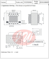 Transformateur haute fréquence personnalisé EI35 5,0 mH, enroulement en fil de cuivre pur de 0,8 mm, encapsulé dans de l'époxy, transformateur d'alimentation