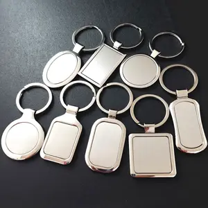 Hot Sale Customized LOGO Rectangular Metal Key Chains Custom Metal keychain Plain Key Ring