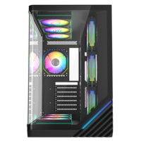 AntarcChill New Design Curved Glass Computadoras Casing Full View Pc Gamers Case Desktop Computer Atx Gaming Case with ARGB Fans