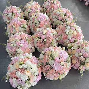 A-FB119 ดอกไม้ประดิษฐ์สีแดงทรงกลมสำหรับตกแต่งงานแต่งงาน  ลูกบอลดอกไม้ขนาดใหญ่สำหรับตกแต่งโต๊ะกลางงานแต่งงาน  ลูกบอลดอกไม้ผ้าไหมสำหรับตกแต่งงานแต่งงาน - Product Image 3
