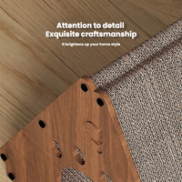 Maison pour chat en carton écologique en forme de triangle moderne, lit-griffoir durable en papier ondulé, respirant, pour intérieur