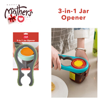Cadeaux pour la fête des mères Ouvre-bocal portable robuste 3 en 1 Outil de cuisine multifonction avec matériau PP+TPE - Cadeau écologique