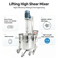 Dispositif de mélange à cisaillement élevé mobile, agitateur pour shampooing, homogénéisateur en acier inoxydable SS316L, équipement de agitation