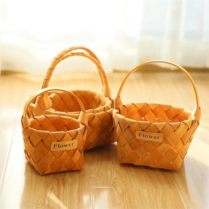 Festival fleur panier <span class=keywords><strong>saule</strong></span> tissé Portable <span class=keywords><strong>bois</strong></span> tissé puce en <span class=keywords><strong>bois</strong></span> outil <span class=keywords><strong>de</strong></span> mariage panier-cadeau - Product Image 1