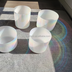 ชามคริสตัลควอตซ์สีขาวใสสวยงาม ชามคริสตัลสีขาวมุกใส สำหรับการบำบัดด้วยเสียง - Product Image 5