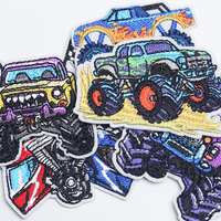 Patch brodé de camion de course thermocollant pour vêtements, vestes et sacs à dos