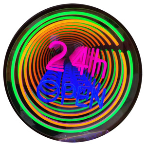 Insegna al Neon Personalizzata 3D con Effetto Specchio <span class=keywords><strong>Infinito</strong></span>, Luce LED RGB Circolare con Effetto <span class=keywords><strong>di</strong></span> Profondità Stratificata per Caffè, Bar e Decorazione <span class=keywords><strong>di</strong></span> Spazi Creativi - Product Image 6