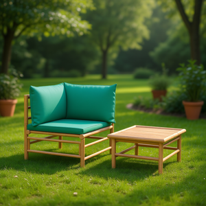 Set Lounge da Giardino Modulare Medio in Bambù Verde D0100H7914J Arredamento da Esterno Design Contemporaneo - Product Image 2