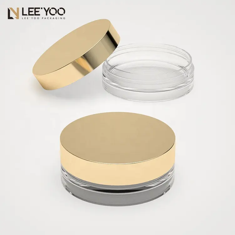 Plastik Kosong Eye Cream Jar Bulat Eye Shadow Kasus Kosmetik Jar Emas Kemasan Disesuaikan Jar