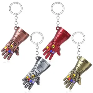 Wholesale Film Mar Vel Avengers Keychains 3D Iron Man Hulk Gauntlet Fist Gloves Keychains Zinc Alloy souvenir Keychain Marv El