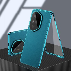Pour vivo X300 Pro X200 X100 X200 <span class=keywords><strong>Coque</strong></span> intégrale en métal magnétique en verre trempé + cuir pour <span class=keywords><strong>Honor</strong></span> 300 ProProtection de l'objectif - Product Image 3