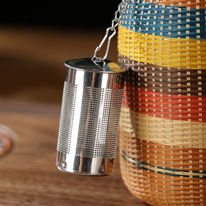 Handmade Bamboo Woven Stainless Steel Vacuum Flask Travel Portable <b>Thermos</b> New Chinese Style Round Design 304 Material - Product Image 4