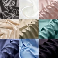 Tissu en Soie Charmeuse 100% 19 Momme, Léger et Transparent Métallisé, pour Pyjamas, Taies d'Oreiller, Doublures, Vente en Gros, Teint Uni