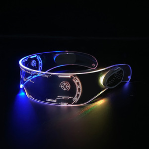 แว่นตาเทค รูปทรงโล่ ไฟ LED หลากสี สำหรับงานดนตรี คอนเสิร์ต อุปกรณ์เชียร์ - Product Image 4