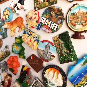 Souvenir Magnet Lukisan Peringatan Kreatif 3 Resin Di Seluruh Dunia Dekorasi Perjalanan 3D Magnet Kulkas Kontemporer