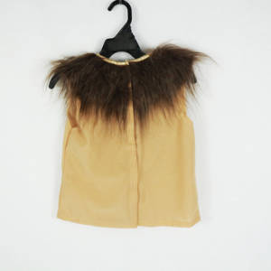 Disfraz de León con Cuello de Peluche Marrón MS, Top Beige sin Mangas, Traje de Pascua para Niñas - Product Image 2