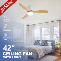 Ventilateur de plafond intelligent 1stshine avec lumière, style contemporain, contrôle intelligent par application mobile, flux d'air confortable, compatible TUYA Wifi