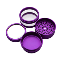 Broyeur à herbes en aluminium grande capacité 63 mm 4 pièces, 26 dents, pour tabac et épices, OEM/ODM, vente en gros d'accessoires pour fumeurs
