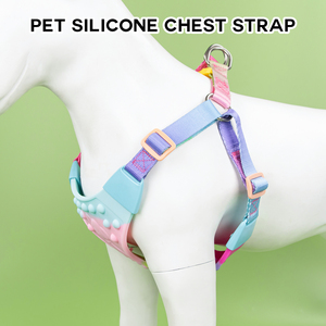 Hot Sale <span class=keywords><strong>Rainbow</strong></span> Gradiente Pet Arnês Ajustável PVC Chest Strap com Parafusos Reforçados Durable Nylon Straps para Cães Gatos - Product Image 2