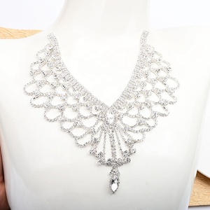 Applique en forme d'ailes en strass de cristal transparent, base métallique décorative, ceinture de mariée, patchs en diamant <span class=keywords><strong>marquise</strong></span>, à coudre sur l'épaule - Product Image 5