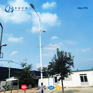 Acier galvanisé à piles solaire extérieur du réverbère de LED IP66 3m-application simple de route de double bras de gamme de taille de 12m - Product Image 6