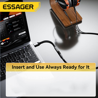 Essager Câble stéréo HiFi Type C vers Jack 3.5mm Réduction du bruit Convertisseur de micro Transfert de signal Adaptateur audio AUX