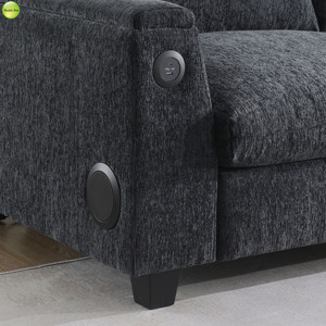 Divano Multifunzionale in Tessuto a 3 Posti, Divano Componibile con Porta USB, Bluetooth e Vano Portaoggetti per Soggiorno/Appartamento/Corridoio - Product Image 5