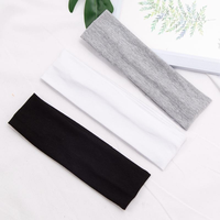 Bandeau de sport en coton uni, large et élastique, antidérapant et doux, pour femme, idéal pour le yoga, le fitness et l'entraînement quotidien