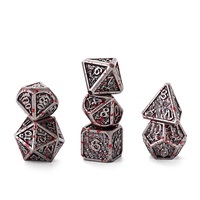 Ensemble de dés de haute précision gravés Dragon War D20 D6 en métal argenté personnalisable multicolore 16 mm pour jeux de table et collections