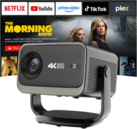 Projecteur portable WIFI6 5.4 1080P 4K intelligent avec autofocus et correction automatique de la distorsion trapézoïdale pour cinéma maison, bureau et camping