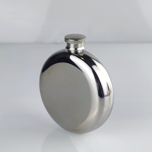 Neues Design Hochwertige Auslaufsichere 5oz Kristall-Rundflasche für Wein Wodka Geschäftsgeschenke Individuelles Logo - Product Image 3