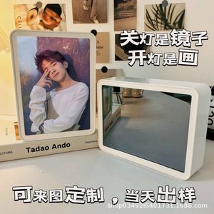 Custom <b>Mirror</b> Light Painting With Touch Switch For Birthday Gift Decorative Freestanding <b>Plastic</b> Frame - Product Image 1