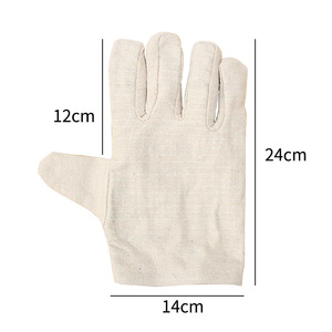 Canvas Welding <b>Gloves</b> 24 Stitches Double Layered Wear Resistant For Construction And Factory Use - Product Image 1