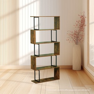 Demir Ahşap Katlanabilir Kitaplık Depolama Rafı Yer Tipi Oturma Odası Bölücü Çok Katlı Modern Minimalist Sergi Depolama Rafı - Product Image 2