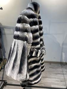 Venta al por mayor de alto nivel cálido de manga larga para mujer Real Rex Rabbit Fur Outwear Coat - Product Image 3