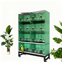 Cage d'élevage pour oiseaux, cage à perroquets naturelle, grande cage en métal moderne pour canaris, cages d'élevage pliables multicouches pour animaux de compagnie, plateau en plastique pour oiseaux