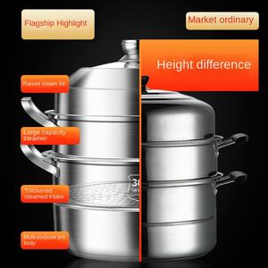 316 Thickened Stainless Steel 4-Layer Induction Cooker Applicable Heated Combination Cover Steamer <strong>Pot</strong> Steaming Lattice for <strong>Fish</strong> - Product Image 2