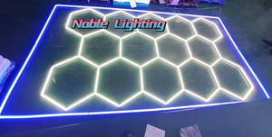 Luz Led hexagonal con borde azul para Taller, luces Led de panal para garaje, luz de trabajo para tienda de detalles de automóviles - Product Image 5